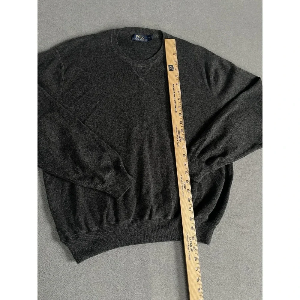 Polo Ralph Lauren Sweater Mens XL Cotton Charcoal Gray Knit Pull Over